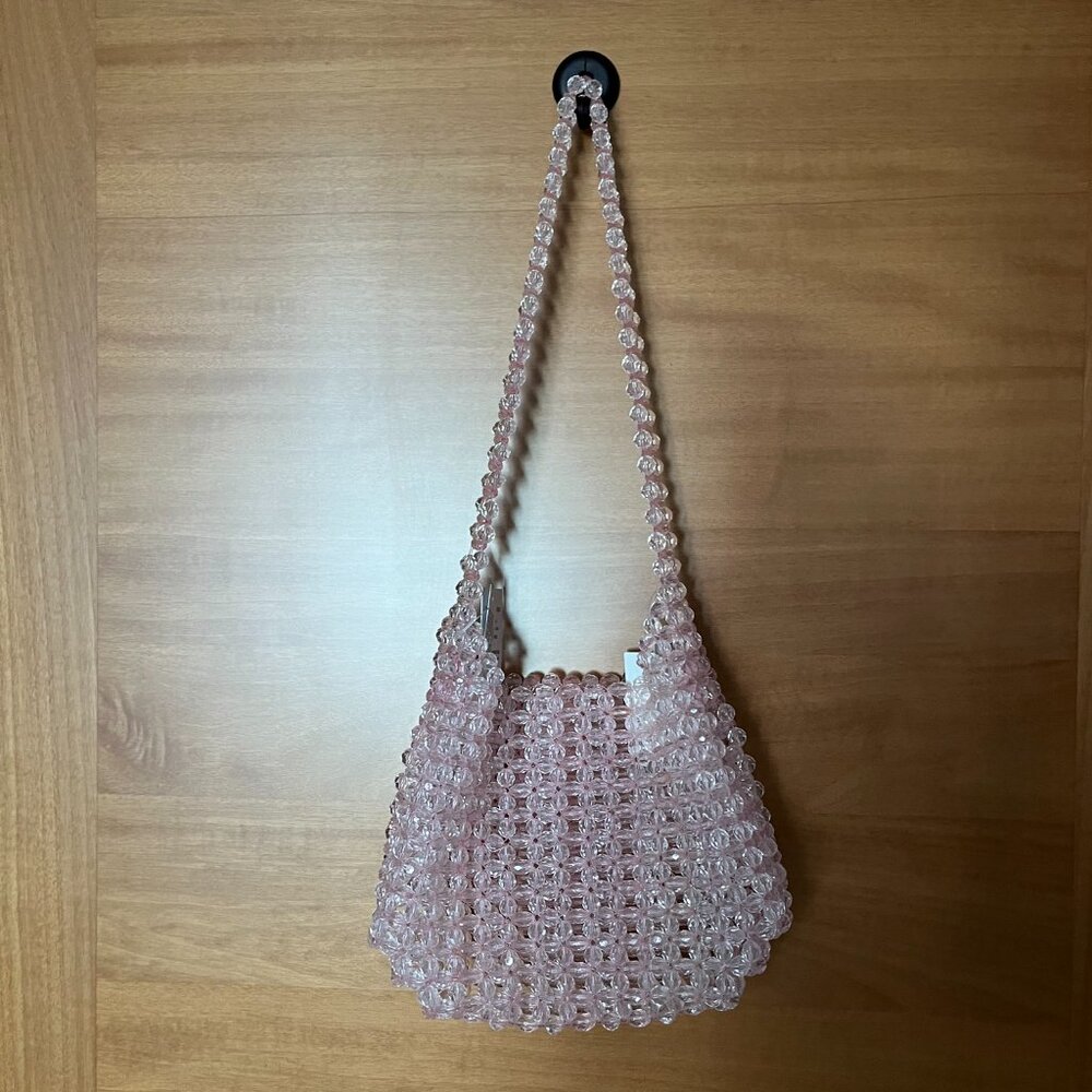 Beaded Shoulder Bag in Pretty Pink Sparkly Beads, NWT - Picture 7 of 8